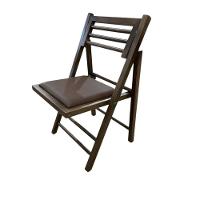 Conjunto Mesa Redonda Com 4 Cadeiras Dobráveis Castanho