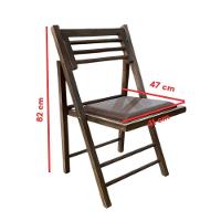 Conjunto Mesa Redonda Com 4 Cadeiras Dobráveis Castanho - 6