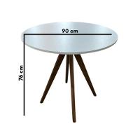 Conjunto Mesa Redonda Com 4 Cadeiras Dobráveis Castanho - 7