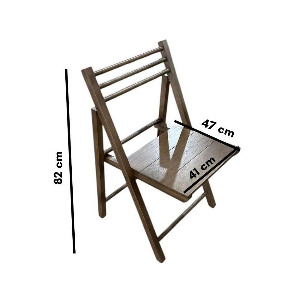 Conjunto Dobrável Com Mesa E 4 Cadeiras Castanho - 7