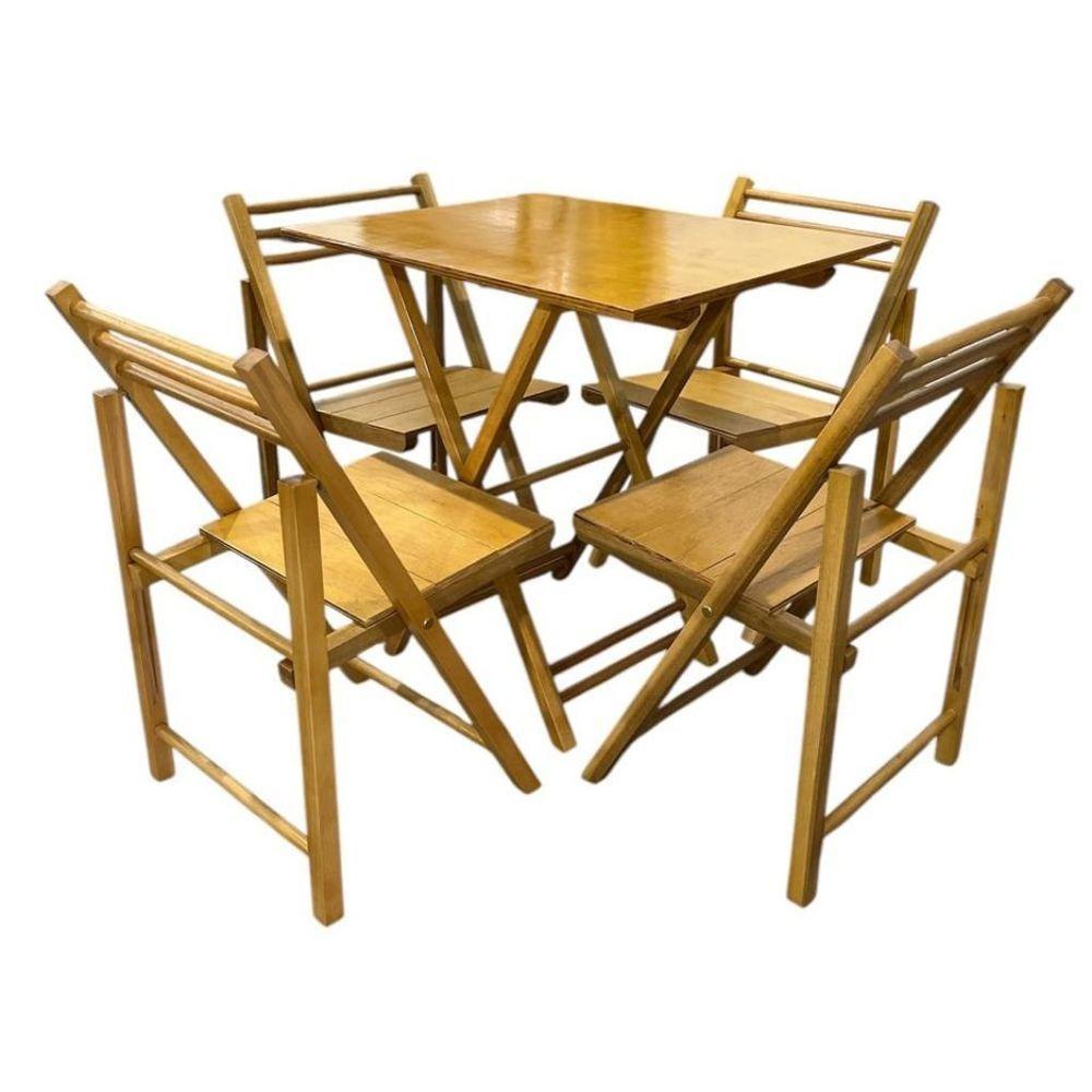 Conjunto Dobrável Com Mesa E 4 Cadeiras Mel - 2