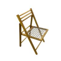 Conjunto Dobrável Com Mesa De Madeira E 4 Cadeiras Com Corda Náutica Mel