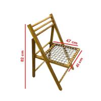 Conjunto Dobrável Com Mesa De Madeira E 4 Cadeiras Com Corda Náutica Mel - 5