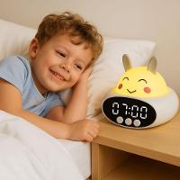 Despertador Infantil Coelho Luz Noturna 7 Cores, Display Led, Recarregável Usb-c, Rotina Divertida - 3