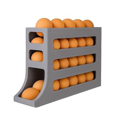 Organizador Para Ovos Com Suporte Rolante Cinza