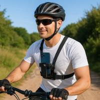 Suporte Peitoral Ajustável Compatível Celular E Câmeras De Ação, Esportes, Trilhas E Aventuras