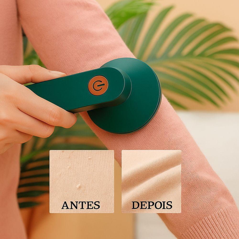 Removedor De Fiapos Portátil Recarregável 6 Lâminas, 3 Velocidades, Display Led, Usb-c, Seguro P Papa Bolinha Verde - 6
