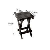 Jogo De Mesa Dobrável De Madeira 60cm Redondo Com 4 Banquinhos Dobráveis Preto