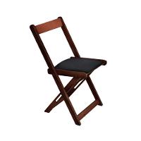 Conjunto De Mesa Dobrável De Madeira 120x70 Com 4 Cadeiras Imbuia Estofado Preto - 5