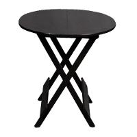 Conjunto De Mesa Dobrável Para Pizzaria De Madeira 90cm Redondo Com 4 Cadeiras Preto - 2