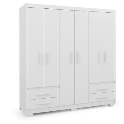 Guarda Roupas Casal 6 Portas 4 Gavetas Primacy Branco Batrol Branco
