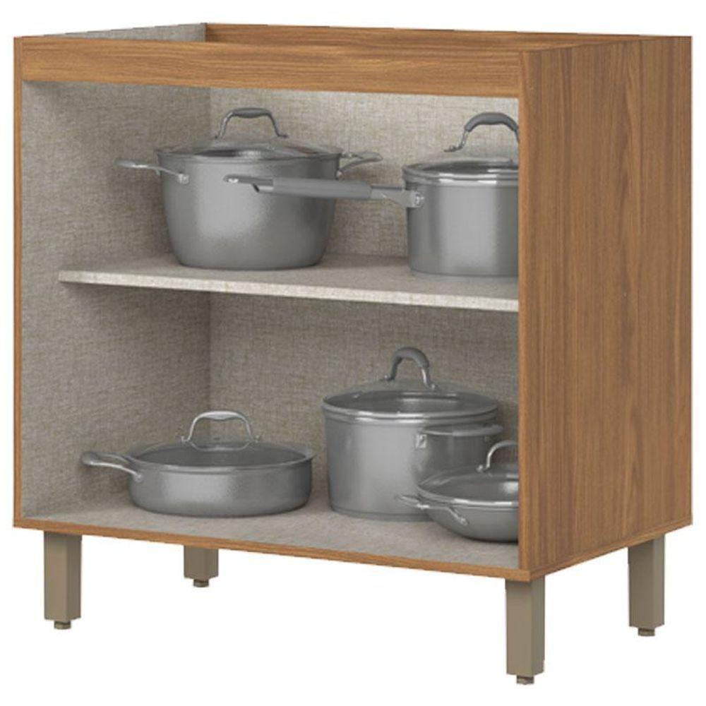 Balcão 2 Portas 80 Cm Ambiente Requinte Nature Areia Hp - Henn - 3