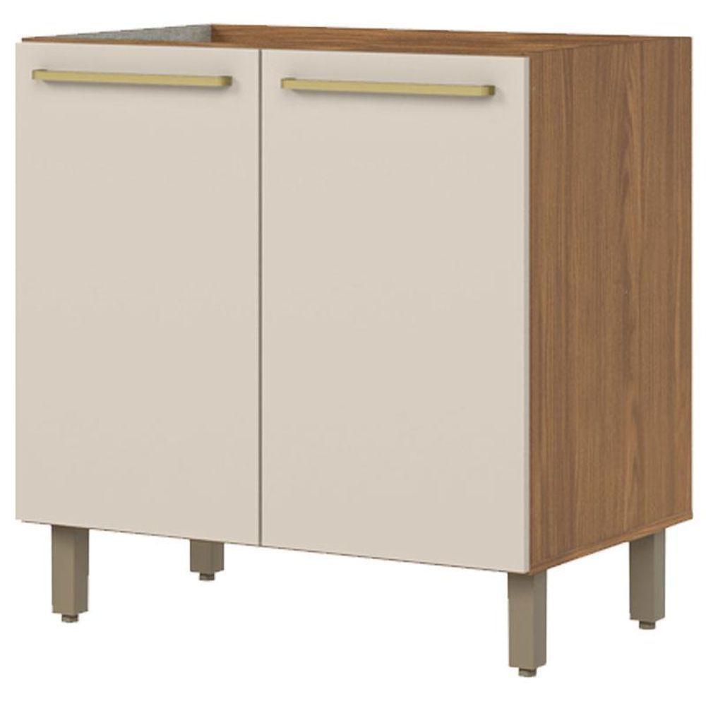 Balcão 2 Portas 80 Cm Ambiente Requinte Nature Areia Hp - Henn - 4