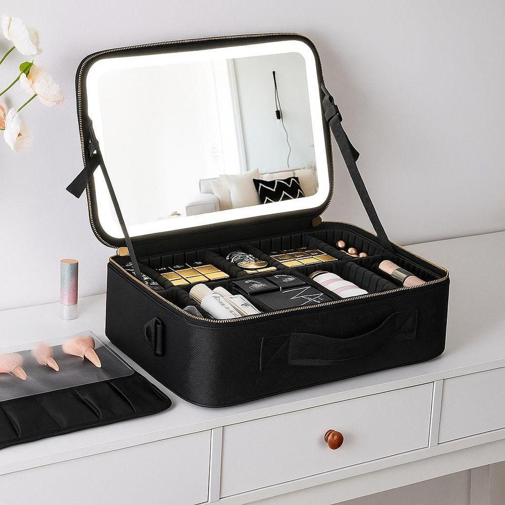 Maleta Maquiagem Profissional Espelho Led Viagem Make - 2