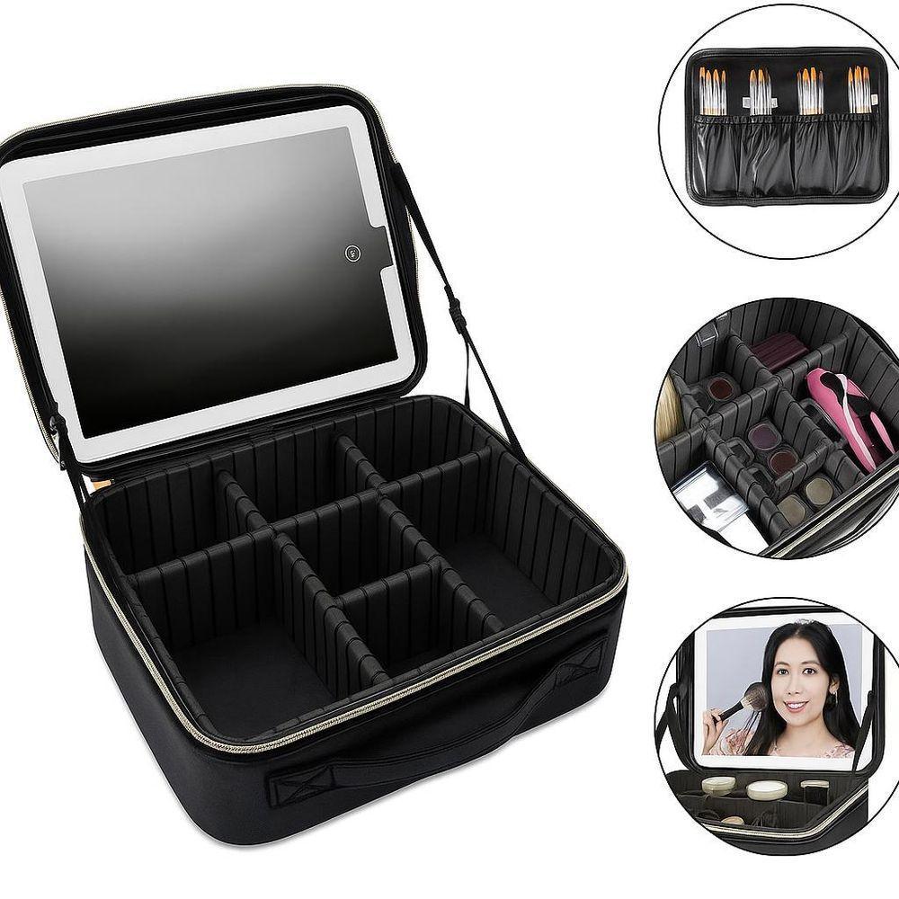 Maleta Maquiagem Profissional Espelho Led Viagem Make - 3