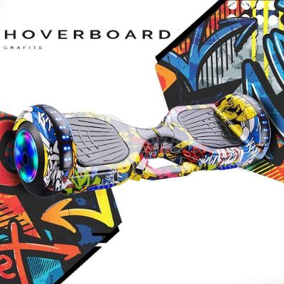 Hoverboard Infantil Skate Elétrico Arte Urbana Led Grafite