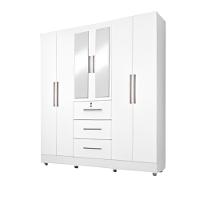 Guarda Roupas Casal Com Espelho 6 Portas 3 Gavetas Com Pés Tokio - 1