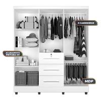 Guarda Roupas Casal Com Espelho 6 Portas 3 Gavetas Com Pés Tokio - 5
