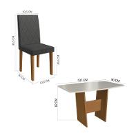 Conjunto Mesa De Jantar 137cm Com 4 Cadeiras Multimóveis CR50210 Freijó-off White-grafite - 3
