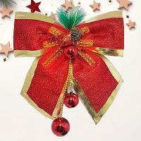 Enfeite Laços Natalino Com Bolas Vermelho Pendente Kit 2pçs - 2