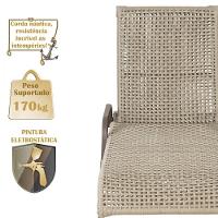 2 Espreguiçadeira Catar E 1 Mesa Garden Cor Marrom Rami