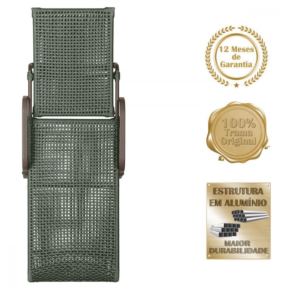 2 Espreguiçadeira Catar E 1 Mesa Garden Cor Marrom Verde - 3