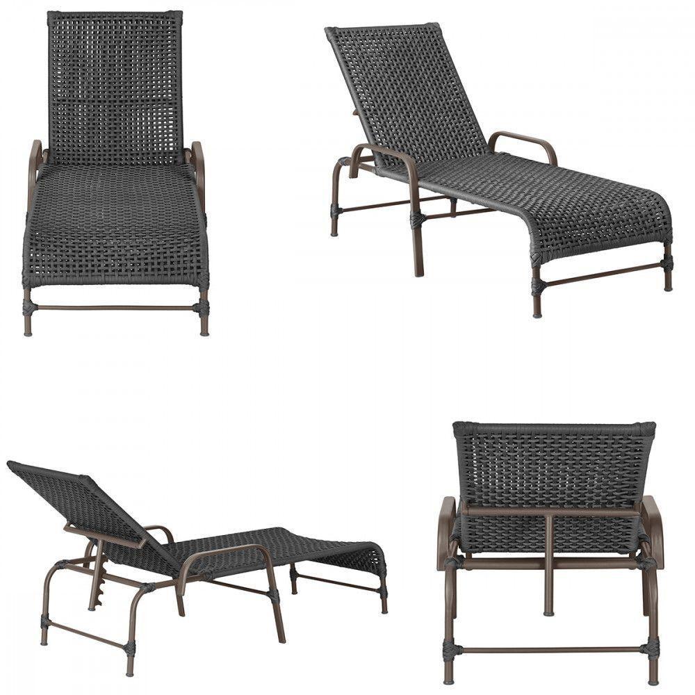 2 Espreguiçadeira Catar E 1 Mesa Garden Cor Marrom Preto - 5
