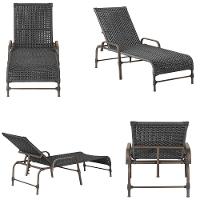 2 Espreguiçadeira Catar E 1 Mesa Garden Cor Marrom Preto - 5
