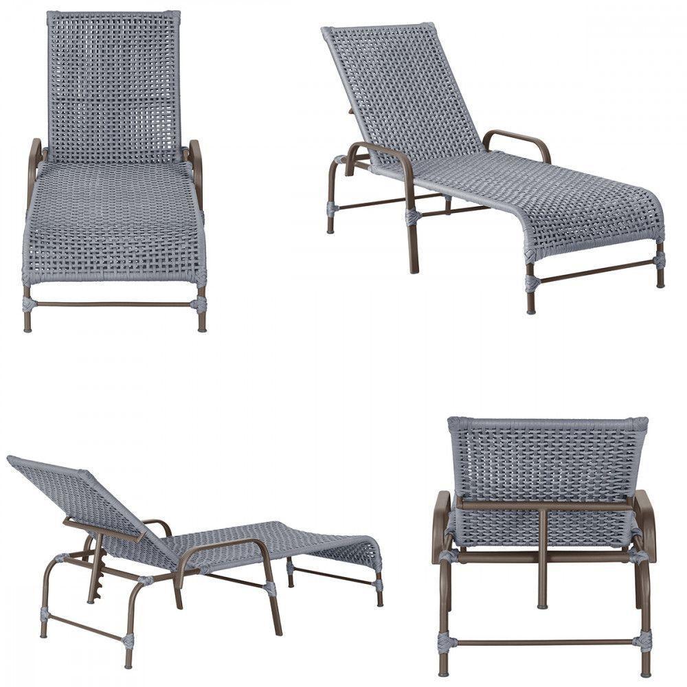 2 Espreguiçadeira Catar E 1 Mesa Garden Cor Marrom Prata - 5