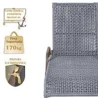 2 Espreguiçadeira Catar E 1 Mesa Garden Cor Marrom Prata