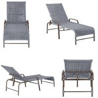 2 Espreguiçadeira Catar E 1 Mesa Garden Cor Marrom Prata - 5