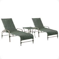 2 Espreguiçadeira Catar E 1 Mesa Garden Cor Fendi Verde - 1