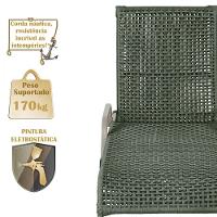 2 Espreguiçadeira Catar E 1 Mesa Garden Cor Fendi Verde