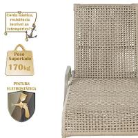 2 Espreguiçadeira Catar E 1 Mesa Garden Cor Fendi Rami