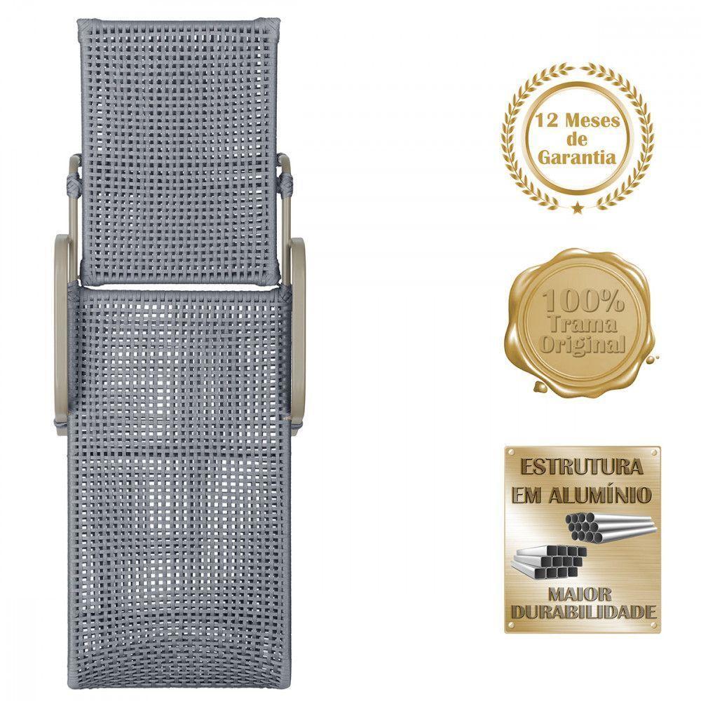 2 Espreguiçadeira Catar E 1 Mesa Garden Cor Fendi Prata - 3