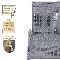 2 Espreguiçadeira Catar E 1 Mesa Garden Cor Fendi Prata