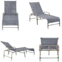 2 Espreguiçadeira Catar E 1 Mesa Garden Cor Fendi Prata - 5