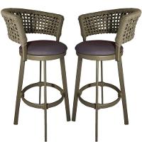 2 Banquetas Somália Em Alumínio E Corda Náutica Jardim Rami - 1