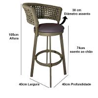 2 Banquetas Somália Em Alumínio E Corda Náutica Jardim Rami - 5