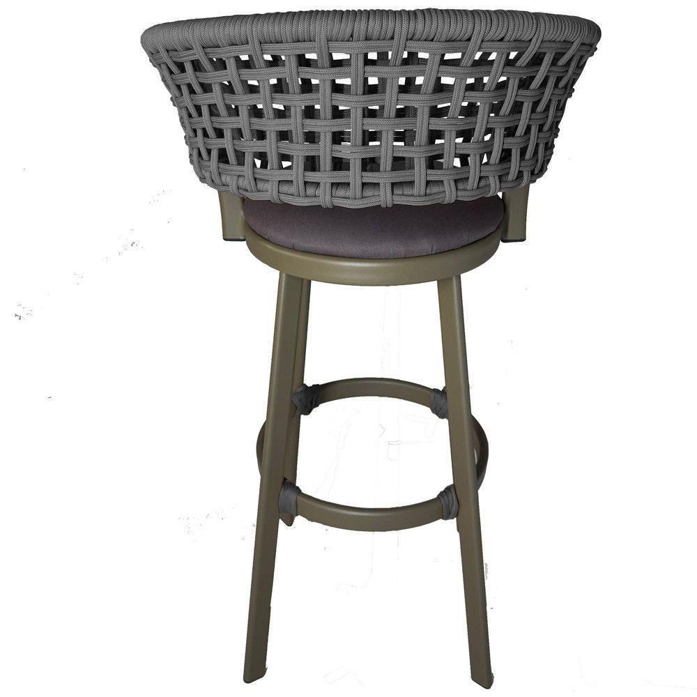 2 Banquetas Somália Em Alumínio E Corda Náutica Jardim Prata - 2