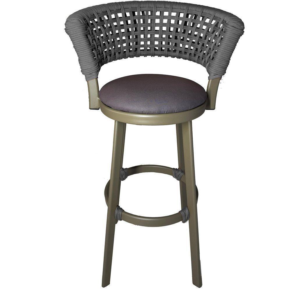 2 Banquetas Somália Em Alumínio E Corda Náutica Jardim Prata - 3