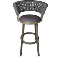 2 Banquetas Somália Em Alumínio E Corda Náutica Jardim Prata - 3