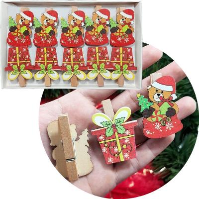 Jogo Prendedores Decorativo De Natal Enfeite Urso Kit 40pçs