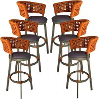 6 Banqueta Somália Em Alumínio E Corda Náutica Jardim Terra Cota - 1