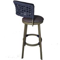 6 Banqueta Somália Em Alumínio E Corda Náutica Jardim Azul Marinho