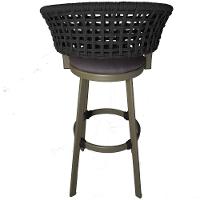 6 Banqueta Somália Em Alumínio E Corda Náutica Jardim Preto - 3