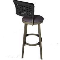 6 Banqueta Somália Em Alumínio E Corda Náutica Jardim Preto