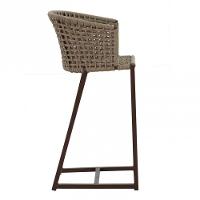 4 Banquetas Bali Em Alumínio E Corda Náutica Trama Original Preto - 3