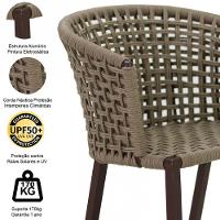 4 Banquetas Bali Em Alumínio E Corda Náutica Trama Original Preto