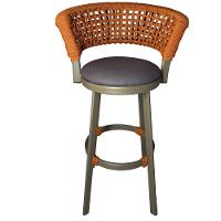 4 Banqueta Somália Em Alumínio E Corda Náutica Jardim Terra Cota - 2